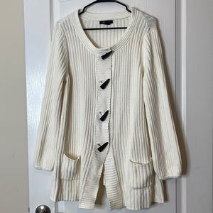 Style & Co Cotton Blend Cardigan Sweater Ivory / Cream XL